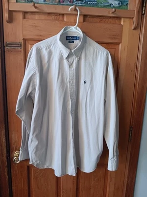  Camisa Polo Ralph Lauren Para Hombre Grande Marfil Blanco Negro Oxford Pony Foto 1 de 4