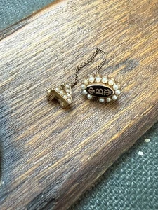 PHI BETA PSI 10 KT GELBGOLD EMAILLE & SAATPERLE SCHWESTERNSCHAFT ANSTECKNADEL - Bild 1 von 4