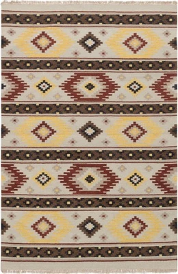 Traditional Vintage Hand Woven Oriental Carpet 5'3" x 7'11" Wool Kilim Area Rug - Image 1 of 2