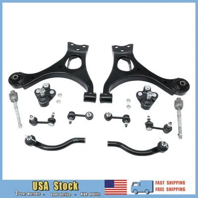 For 2006-2011 Honda Civic SI 12Pcs Front Lower Control Arms Ball Joints Tie Rods - Image 1 of 4