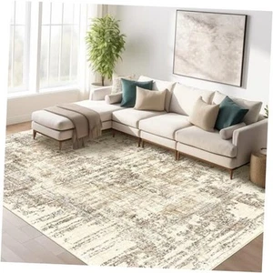 5x7 Area Rugs Washable Rug: Vintage Living Room Rug with Non-Slip Backing Low - Picture 1 of 8
