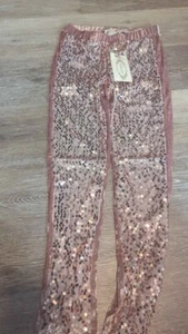 Joyfolie mia joy leggings in rose gold sequin girls size 8 new - Picture 1 of 6