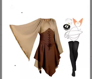 Jadive 5-teiliges Damen Renaissance Mittelalter Kleid Kostüm Cosplay - Bild 1 von 7