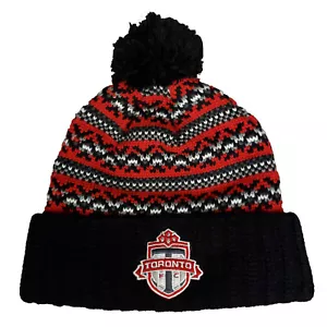 Toronto FC Mitchell & Ness MLS Cuff Knit Beanie Pom Hat Cap Black Red NWT - Picture 1 of 6
