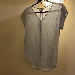 Liz Claiborne Button Up Top Blue Stripes Medium - Bild 1 von 3