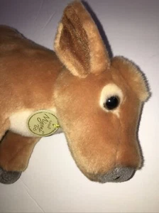 Miyoni by Aurora Plush Cow Stuffed Animal Brown Shaggy Tail 7" Neck Tag Nice! - Picture 1 of 7