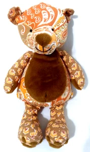 Oso de peluche Pier 1 Imports tela de algodón felpa tostado naranja blanco cachemira 15"" - Imagen 1 de 6