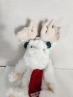 Boyds Bears Moose Mr. Mufflemoose Plush White W/ Tags Christmas Scarf QVC Excl