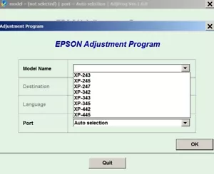 Epson XP243, 245, 247, 342, 343, 345, 442, 445 Ink Pad Counter Reset - Afbeelding 1 van 1