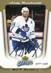 2005-06 Upper Deck MVP GOLD SCRIPT #412 ANDY WOZNIEWSKI - x/100 - Maple Leafs