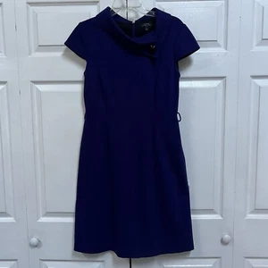 Tahari Dress Arthur S Levine Dress Purple  Career Work Petite Size 6 P - Picture 1 of 19