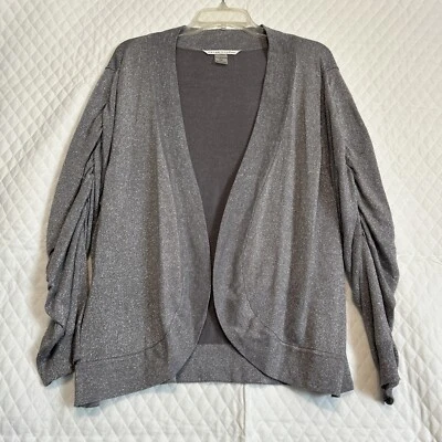 Cárdigan suéter para mujer Peter Nygard 2XL gris algodón rayón mezcla metálica Foto 1 de 4
