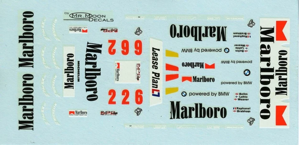 MC LAREN F1 GTR N° 2 / N° 6  RACE 4 HOURS ZHUHAI 1996 MR MOON DECALS 1/43 - Immagine 1 di 1