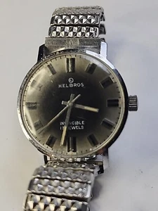 Vintage 17J Helbros Invincible Men's Manual Wind Watch Runs! Needs New Band - Picture 1 of 8