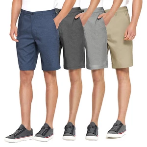 Men's Chino Shorts Stretch Lightweight Quick Dry Flex Fit Work Golf Half Pants - Picture 1 of 66