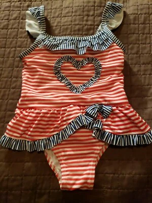 Penelope Mack Baby Girl Red White Blue 1 Piece Patriotic Swimsuit 24 Months - Image 1 of 4
