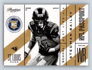 Panini Prestige NFL Passport #30 2013 Stedman Bailey St. Louis Rams - Imagen 1 de 2