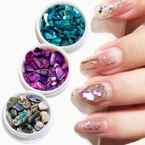 Natural Abalone Shell Nail Art Decorations, Iridescent Ocean Theme Nail Designs - Picture 1 of 12