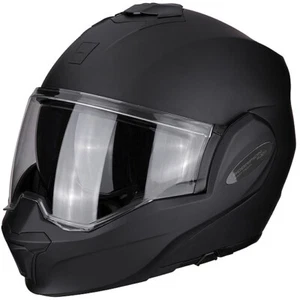 EXO-TECH EVO CASCO MODULARE APRIBILE SCORPION EXO NERO OPACO MATT BLACK - Picture 1 of 1