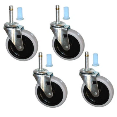 RUBBERMAID COMMERCIAL Genuine Rubbermaid 3424L6 Replacement Swivel Caster 4" Wheel, Set of 4