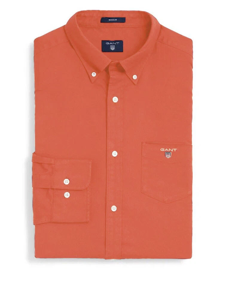 Camisa Oxford con botones ocre quemado GANT para hombre 3000370 talla M Foto 1 de 1