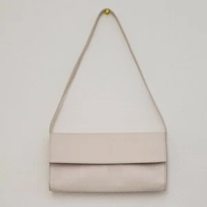 Pochette in pelle Preston & York borsa a tracolla bianco sporco nuova senza etichetta - Foto 1 di 9