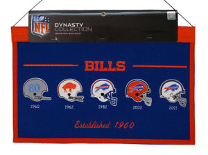 Buffalo Bills Wall Hanging Banner - Logos from 1960, 1962, 1982, 2002, & 2011