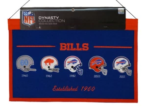 Buffalo Bills Wall Hanging Banner - Logos from 1960, 1962, 1982, 2002, & 2011 - Picture 1 of 6