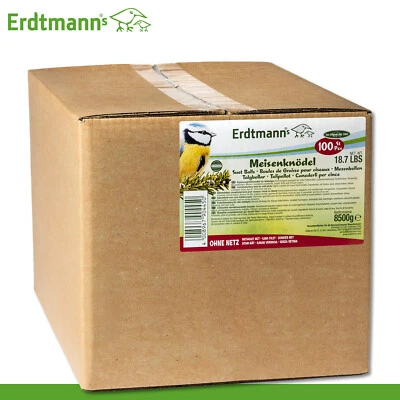 Erdtmanns 8500 g Meisenknödel ohne Netz (100 Stück) im Karton Wildvogelfutter