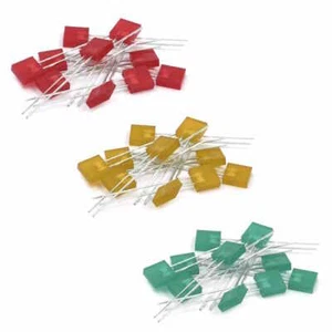 10 Packs AVAGO Series HLMP 2.5x7.6mm Rectangular LED Diffuse 20mA Red/Yellow/Green - Picture 1 of 5