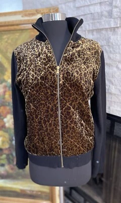 Suéter Lauren Ralph Lauren Estampado Leopardo Mezcla de Lana de Seda Cremallera Talla Mediana Foto 1 de 4