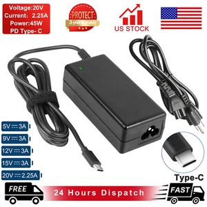 45W USB-C AC Adapter Charger For Acer Chromebook 315 CB315-3H-C2C3 CB315-3H-C4QE - Picture 1 of 15