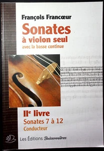 François Francœur Violinsonaten solo mit kontinuierlichem Bass Buch 2 Partitur - Bild 1 von 2