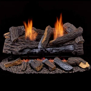 Ventless Dual Fuel Gas Log Set - 24 In. Stacked Red Oak - Picture 1 of 12