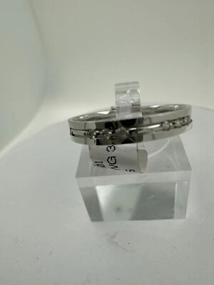 Conjunto de alianza de boda de diamantes de 18 quilates Wg Lds de 3 mm talla N del Reino Unido con sello Foto 1 de 4