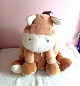 Mamas and Papas Giraffe Pyjama Pj's Case Nursery Baby Soft Toy Beige & Cream - Picture 1 of 3