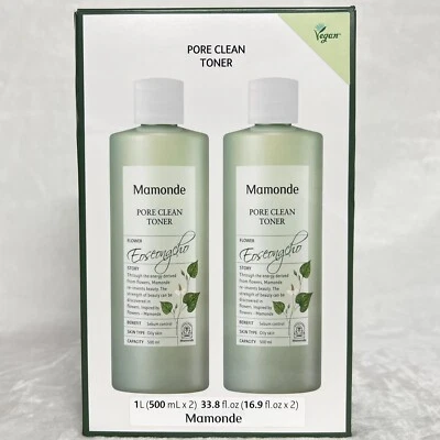 Mamonde Pore Clean Toner Duo Set Eoseongcho Flower Korean Skincare - 500mL x 2 - Image 1 of 4