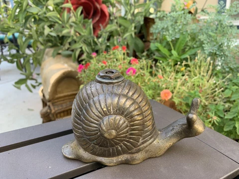 ANTIQUE VINTAGE HEAVY BRASS BRONZE SNAIL FIGURAL LAWN WATER SPRINKLER GARDEN Cover