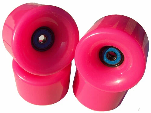 HOUSE LONGBOARD WHEEL 70mm x 53mm LONGBOARD Skateboard GLIDE Wheels NEON PINK