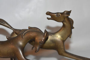 Hagenauer Era Bronze Galloping Horse Figurines Made in Portugal