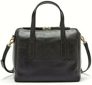 Fossil Sydney Satchel Black Leather Crossbody Bag Handbag SHB1978001 NWT $180