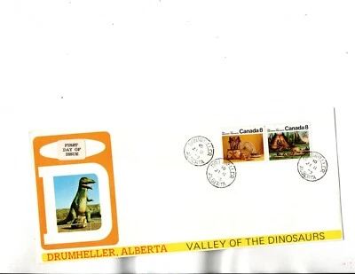 Sc#566,567   FDC DRUMHELLER,AB -Valley of the Dinosaurs  cachet - Image 1 of 2