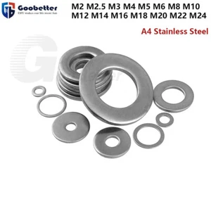 M3 M4 M5 M6 M8 M10- M24 MARINE GRADE A4 Stainless Steel Form A Flat Washers 316 - Picture 1 of 16