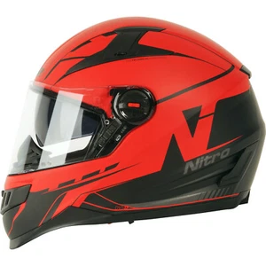 *NOW HALF PRICE* NITRO ANALOG SATIN SAFETY RED FULL FACE MOTORCYCLE HELMET DVS - Picture 1 of 3