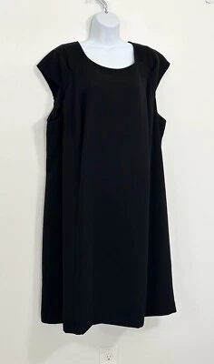 Vestido Jones Studio Talla Grande 22W Negro Manga Corta 2X Forrado Preppy Oficina Foto 1 de 4