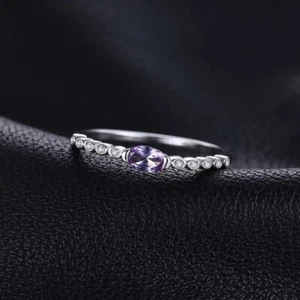 Size 9 Sterling Silver Created Alexandrite Ring - Picture 1 of 5