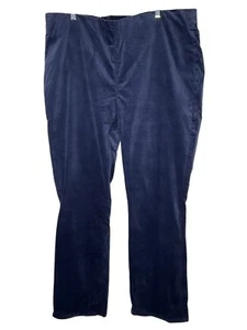 Denim & Co. Signature Lightly Bootcut Velvet Pants A627213 Blue Size 22W TALL - Picture 1 of 8