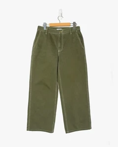 Aritzia TNA Womens Size 2 Bellan Pants Wide Leg Baggy Trousers Olive Green - Bild 1 von 8