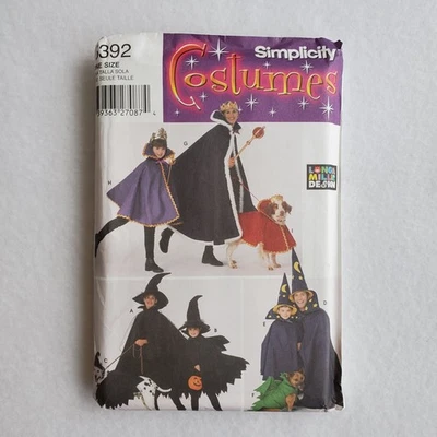 Simplicity Costumes UNCUT pattern 5392 Halloween Witch CAPE HAT Adult Child Dog - Image 1 of 4