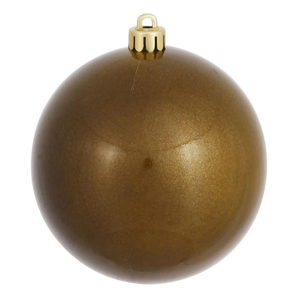 Vickerman 6" Plastic Ball Ornaments in Candy Olive (Set of 4) - Image 1 of 1